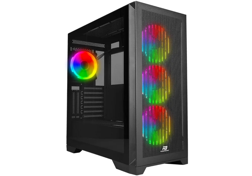 PowerBoost VK-G4306S Siyah RGB Mesh Tempered Glass USB 3.0 E-ATX Mid Tower Kasa