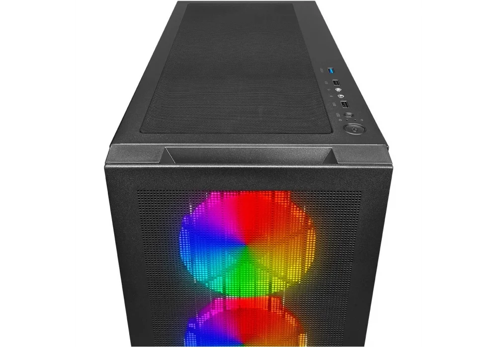 PowerBoost VK-G4306S Siyah RGB Mesh Tempered Glass USB 3.0 E-ATX Mid Tower Kasa