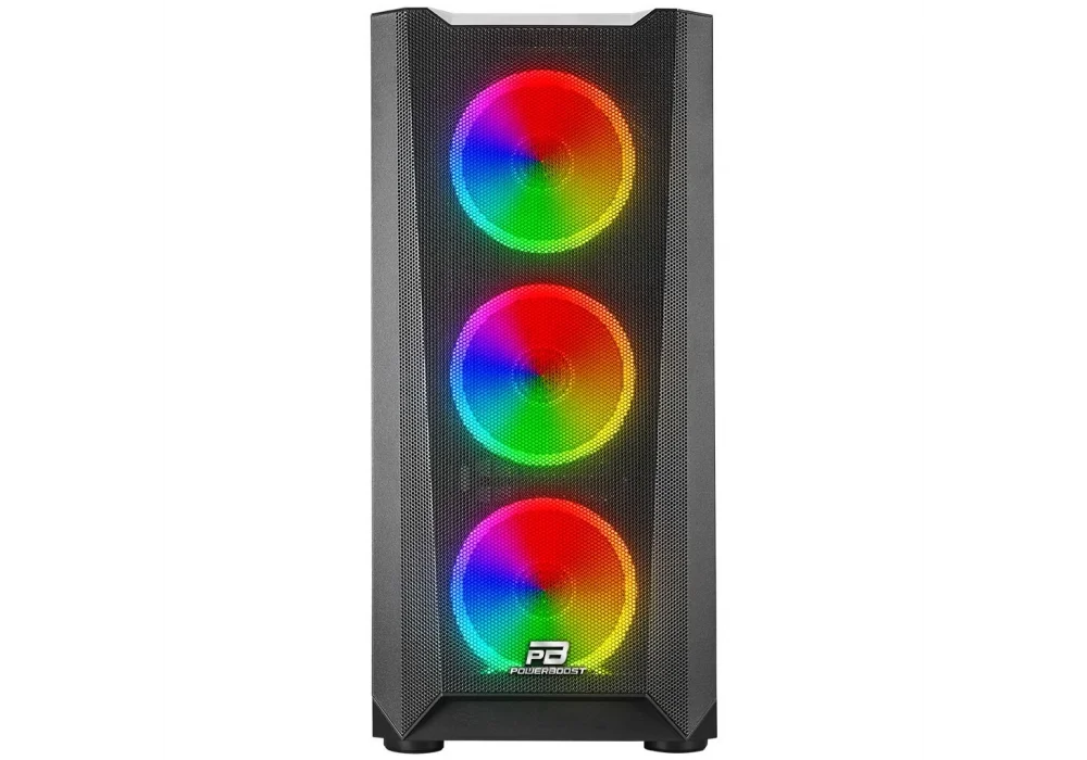 PowerBoost VK-W001B Siyah ARGB Mesh Tempered Glass USB 3.0 E-ATX Mid Tower Kasa