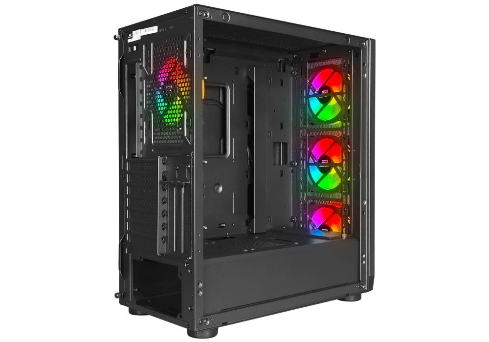 PowerBoost VK-W001B Siyah ARGB Mesh Tempered Glass USB 3.0 E-ATX Mid Tower Kasa