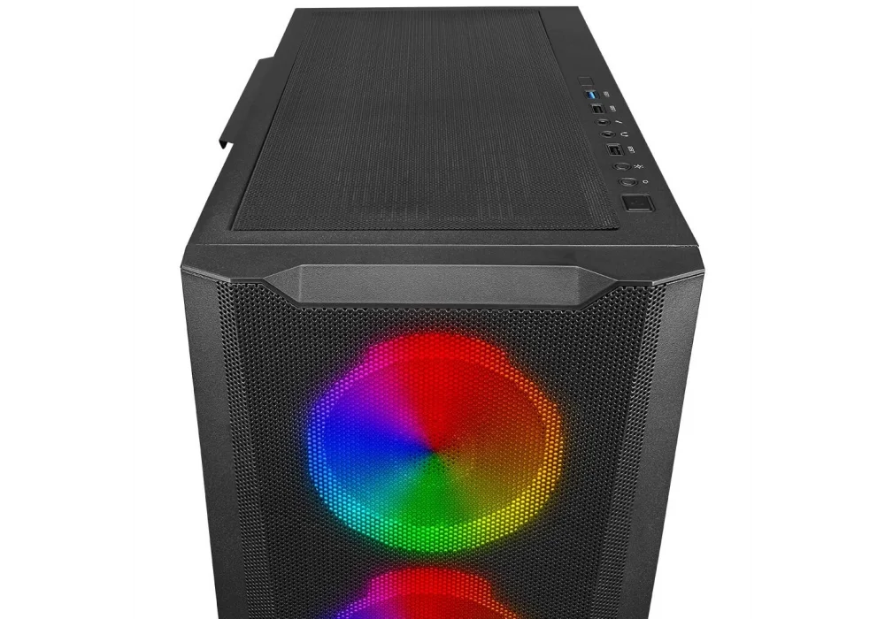 PowerBoost VK-W001B Siyah ARGB Mesh Tempered Glass USB 3.0 E-ATX Mid Tower Kasa