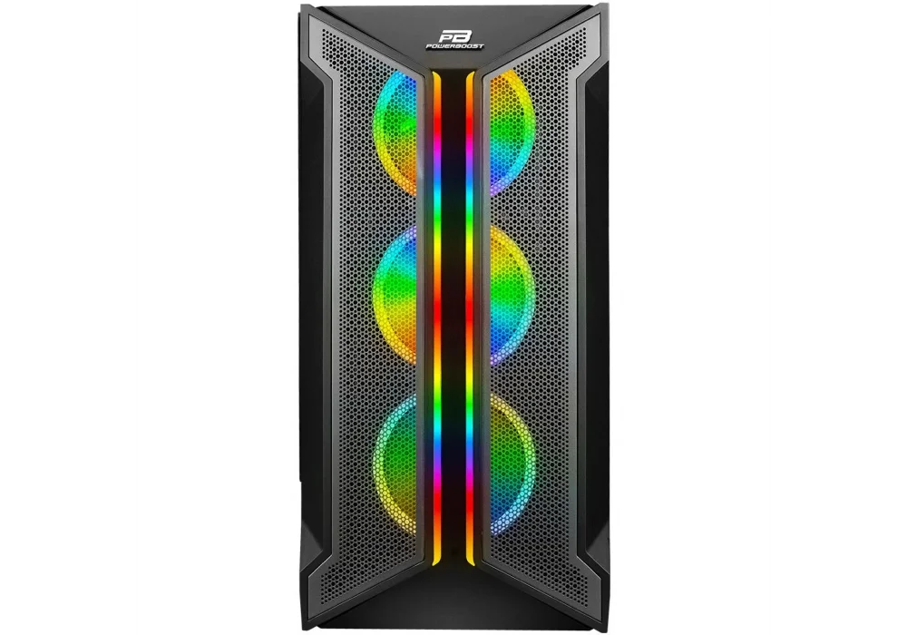 PowerBoost VK-Z002B Siyah ARGB Mesh Tempered Glass USB 3.0 E-ATX Mid Tower Kasa