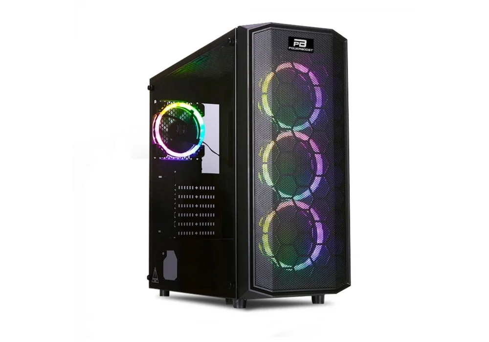 PowerBoost X58 Tempered Glass RGB USB 3.0 ATX Mid Tower Kasa