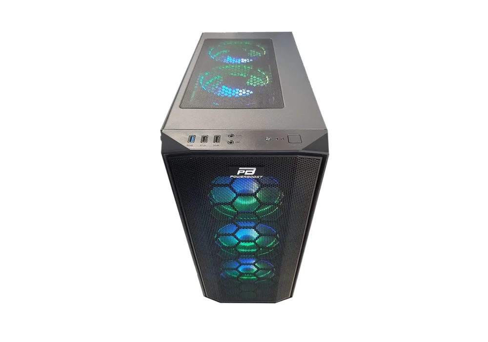 PowerBoost X58RGB-650 650W 80+ Siyah RGB Tempered Glass USB 3.0 ATX Mid Tower Kasa