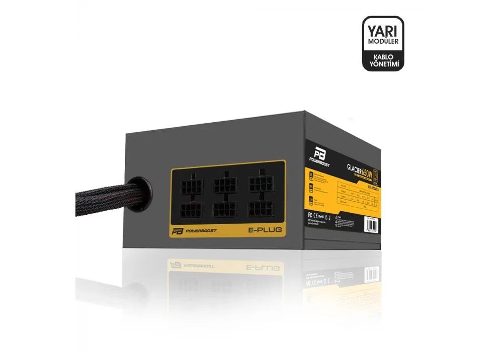 PowerBoost 650W Glacier BST-ATX650B 80+ Bronze Yarı Modüler Güç Kaynağı