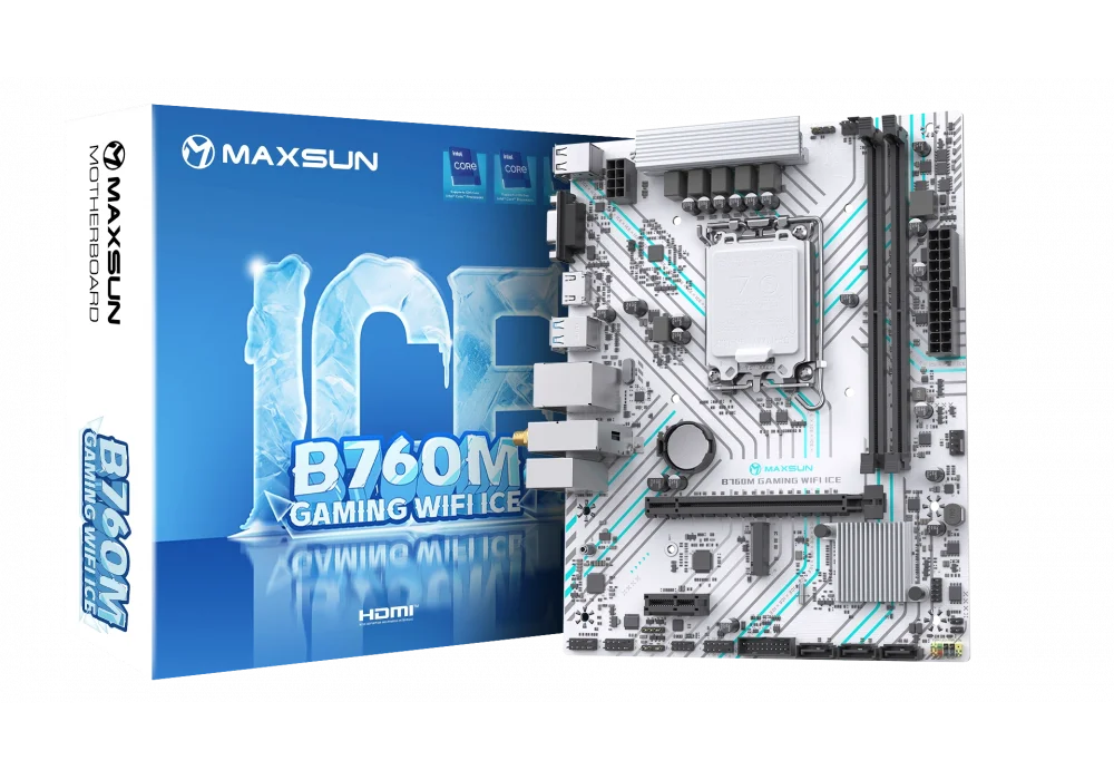 Maxsun Gaming B760M WIFI ICE 4400MHz(OC) M.2 1700p mATX Anakart
