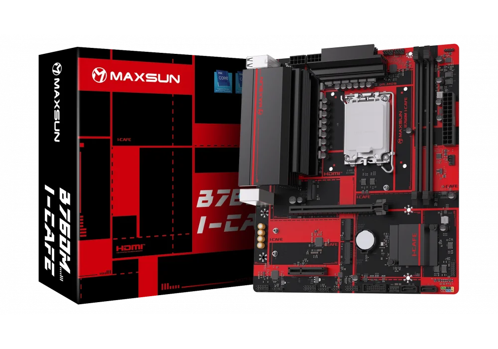Maxsun B760M I-CAFE 6400MHz(OC) M.2 1700p mATX DDR5 Anakart