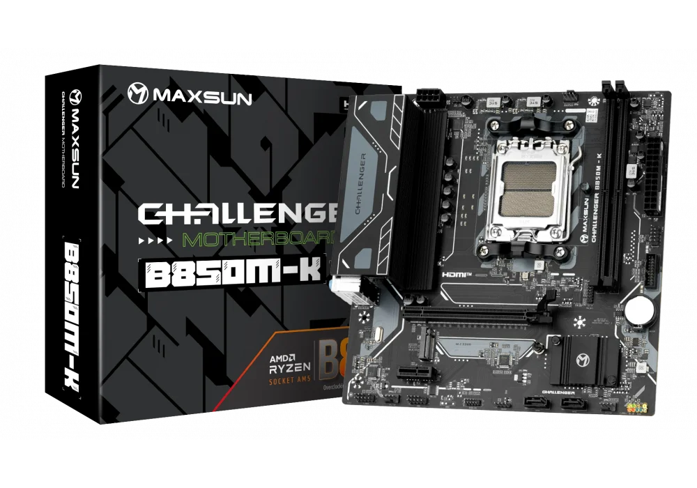 Maxsun Challenger B850M-K 6000MHz(OC) M.2 AM5 mATX Anakart