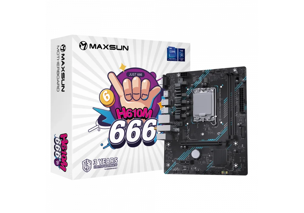 Maxsun H610M 666 WIFI 6000MHz(OC) M.2 1700p mATX DDR5 Anakart
