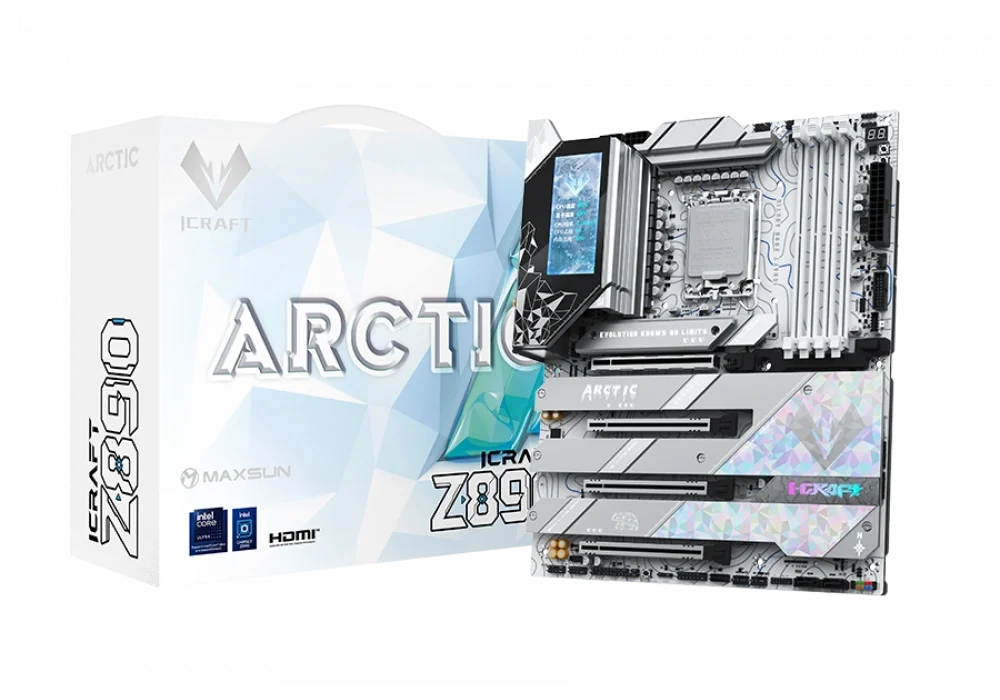 Maxsun ICraft Z890 Arctic WIFI 8800MHz(OC) M.2 1851p ATX Anakart