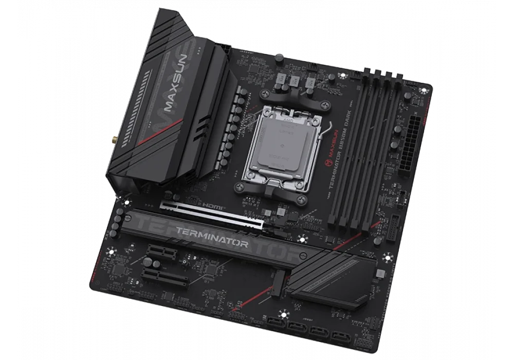 Maxsun Terminator B850M Dark WIFI 7800MHz(OC) M.2 AM5 mATX Anakart