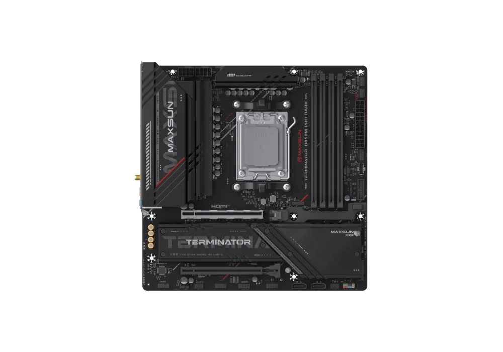 Maxsun Terminator B850M PRO Dark WIFI 7800MHz(OC) M.2 AM5 mATX Anakart