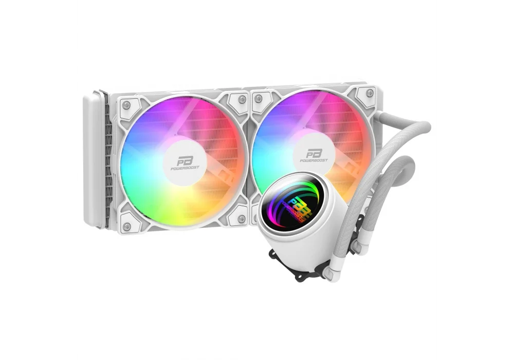 PowerBoost CIRCLE 240W Beyaz Rainbow 240 mm Intel(1700p/1851p)-AMD Uyumlu Sıvı Soğutucu
