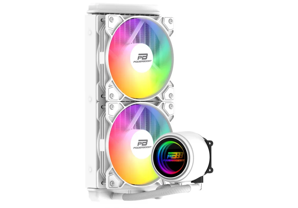 PowerBoost CIRCLE 240W Beyaz Rainbow 240 mm Intel(1700p/1851p)-AMD Uyumlu Sıvı Soğutucu