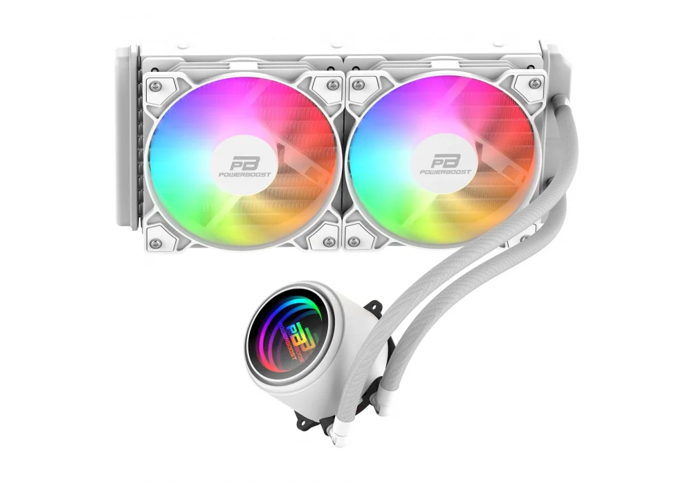 PowerBoost CIRCLE 240W Beyaz Rainbow 240 mm Intel(1700p/1851p)-AMD Uyumlu Sıvı Soğutucu
