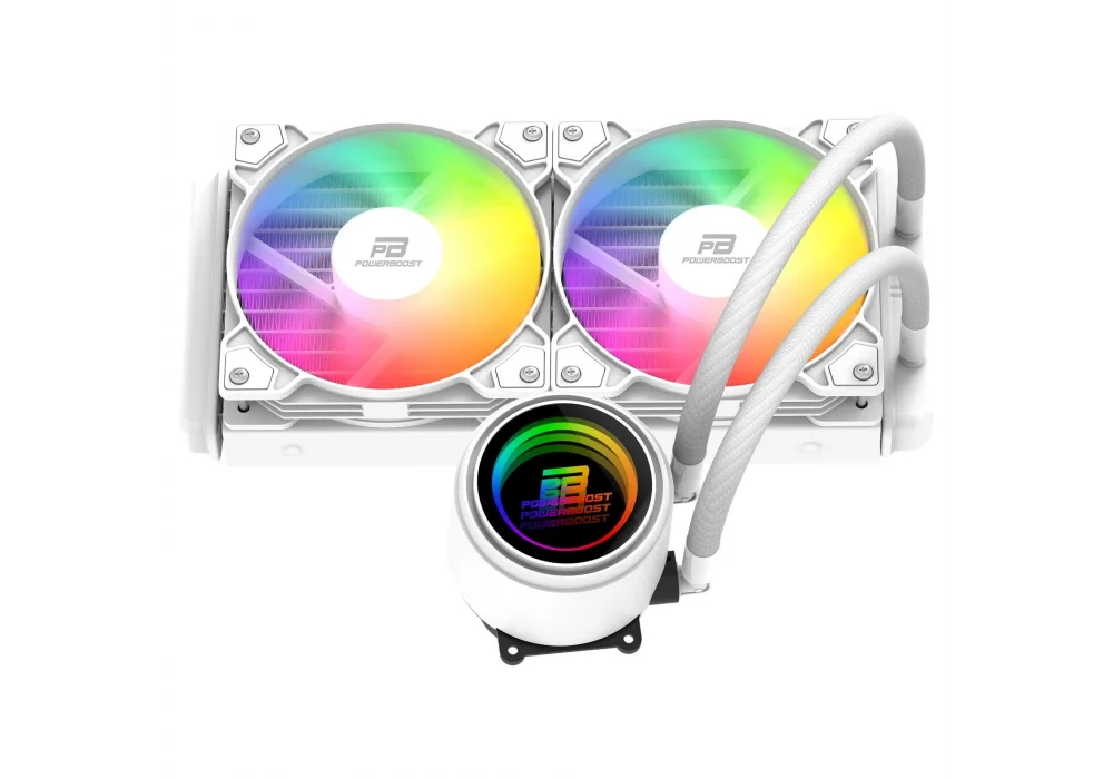 PowerBoost CIRCLE 240W Beyaz Rainbow 240 mm Intel(1700p/1851p)-AMD Uyumlu Sıvı Soğutucu