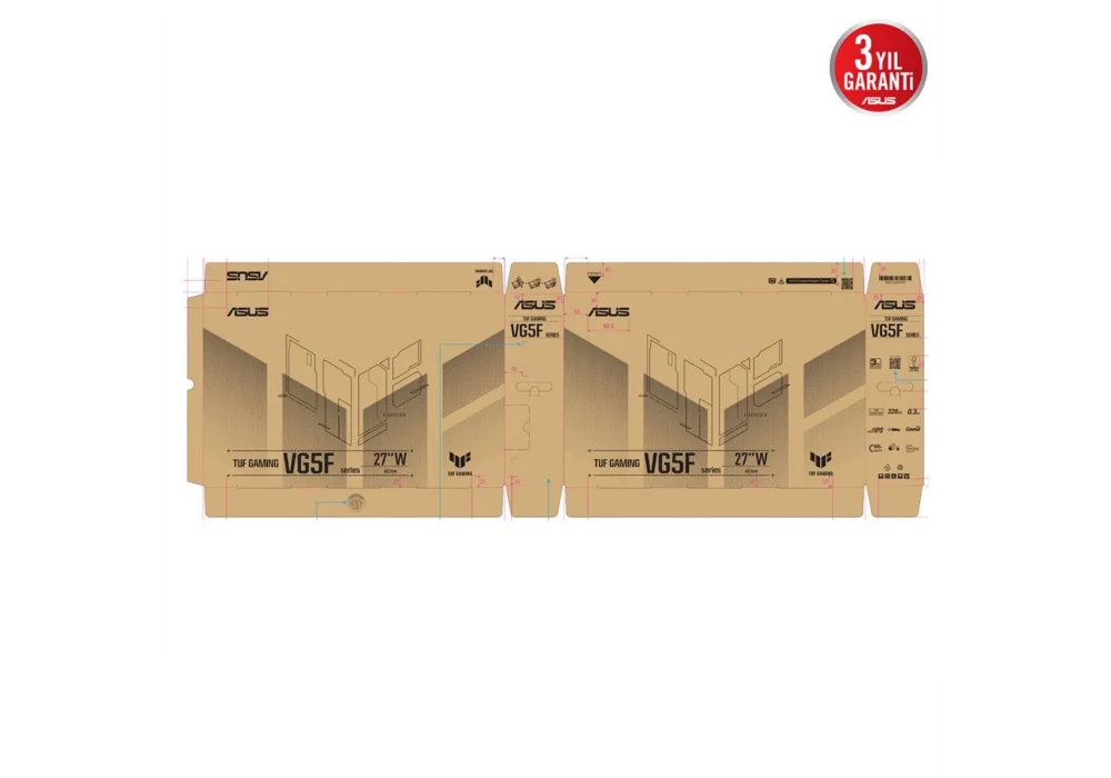 ASUS 27 TUF Gaming VG27AQM5F 0.3ms 320Hz HDMI,DisplayPort G-Sync Fast IPS 2K Gaming Monitör