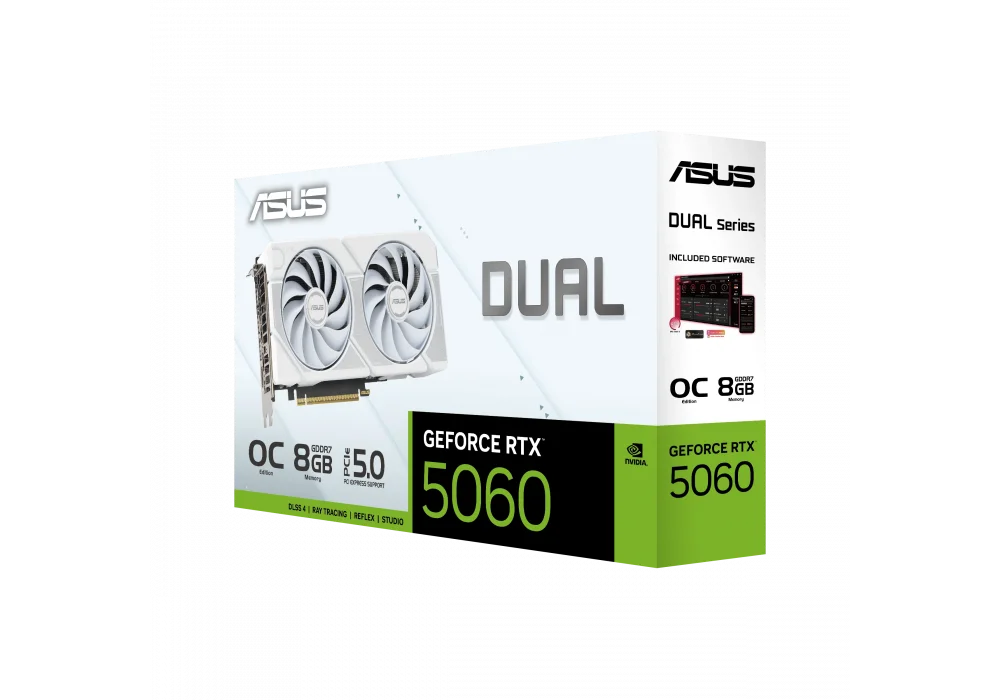 ASUS Dual GeForce RTX 5060 White OC Edition 8GB GDDR7 128 Bit DLSS 4 Ekran Kartı