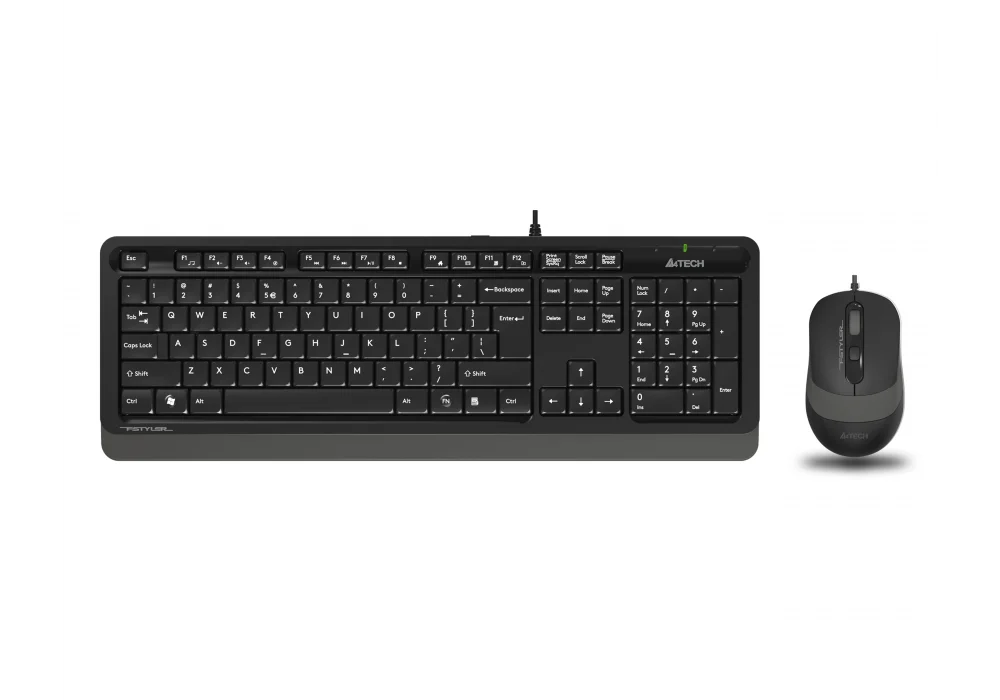 A4 Tech F1010 Gri Türkçe Q USB Kablolu Multimedya Klavye ve Mouse Seti