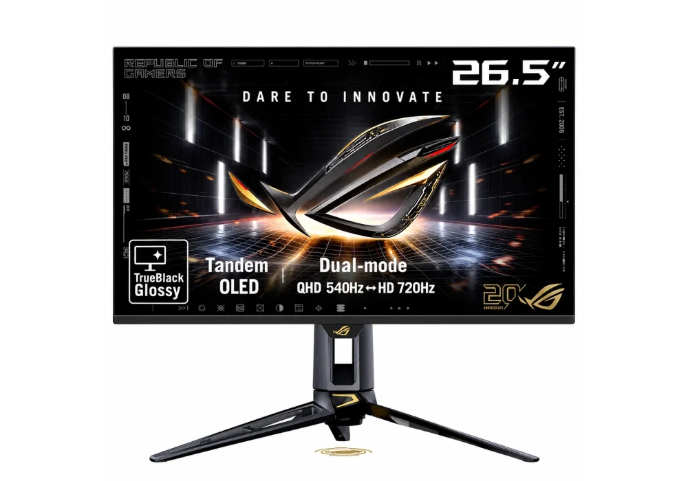 ASUS 26.5 ROG Swift PG27AQWP-G EDITION 20 0.02ms 540Hz HDMI,DisplayPort G-Sync Tandem WOLED Pivot 2K/720Hz HD Dual Mode Gaming Monitör