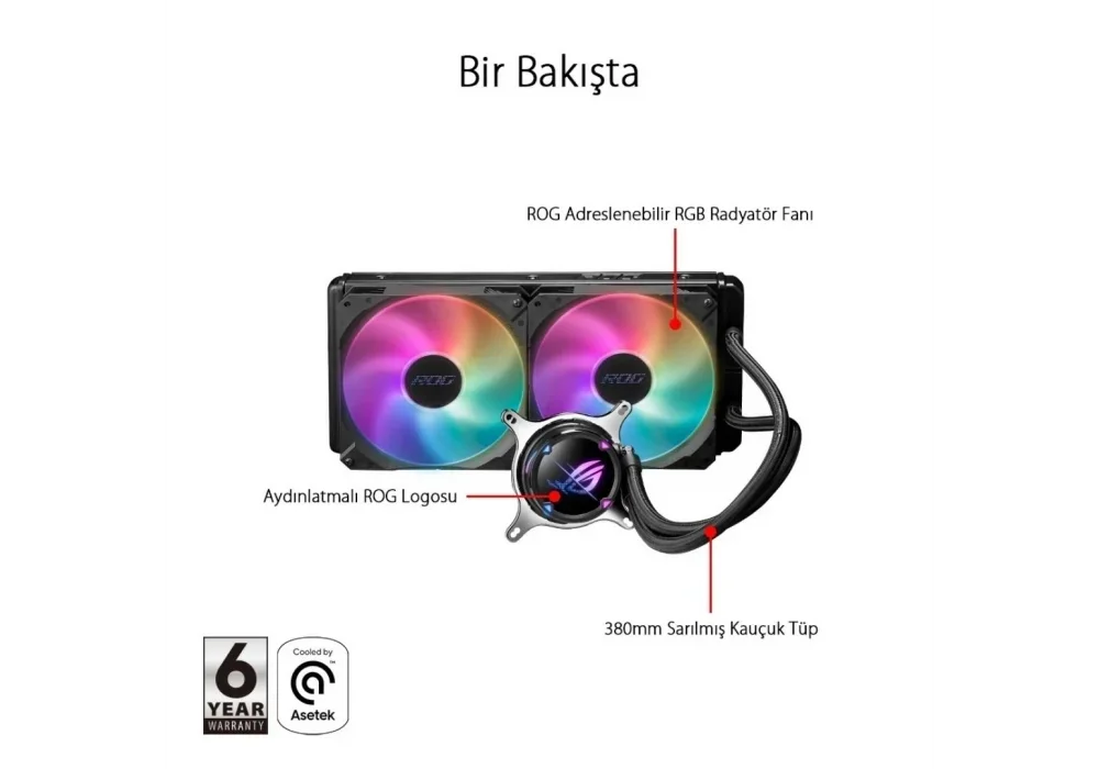Asus Rog Strix LC II ARGB 280 mm Intel-AMD Uyumlu Sıvı Soğutucu