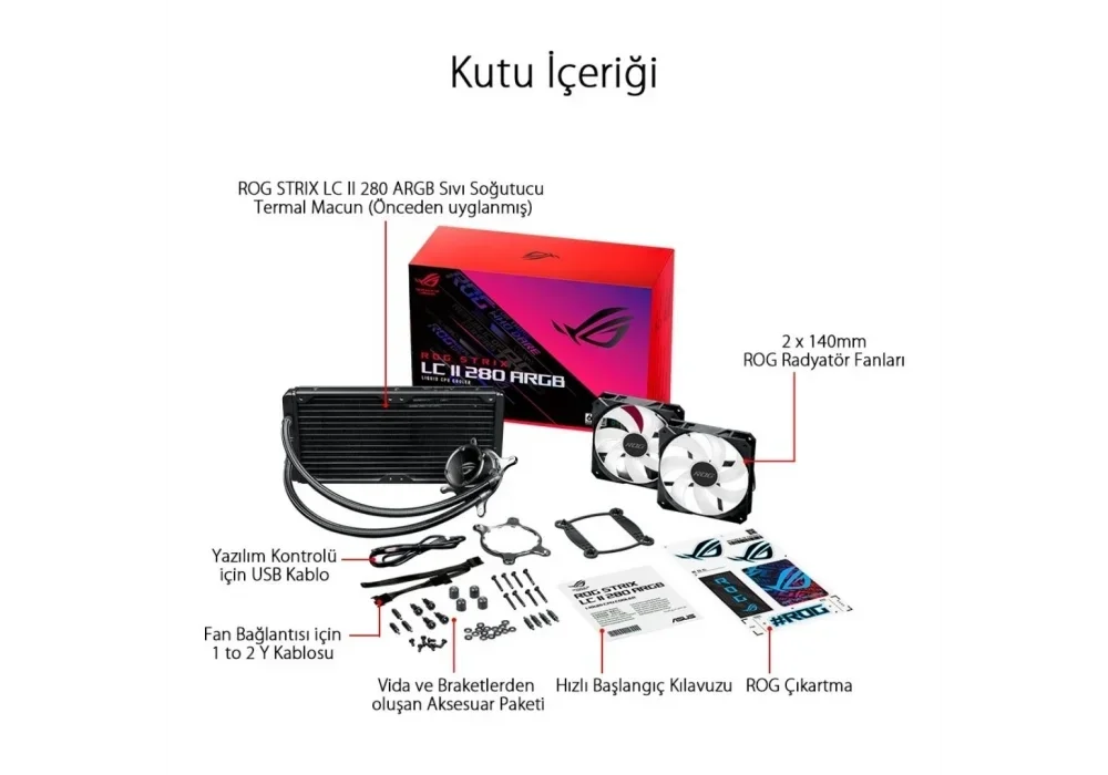 Asus Rog Strix LC II ARGB 280 mm Intel-AMD Uyumlu Sıvı Soğutucu