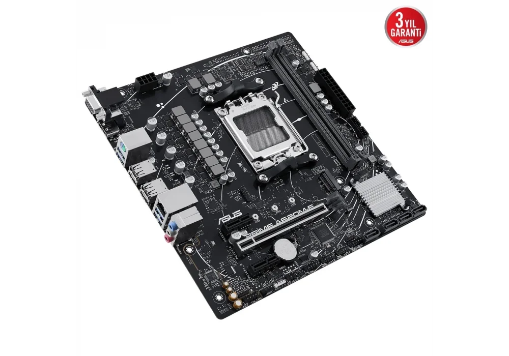 ASUS PRIME A620M-E-CSM 6400mhz(OC) RGB M.2 AM5 mATX DDR5 Anakart