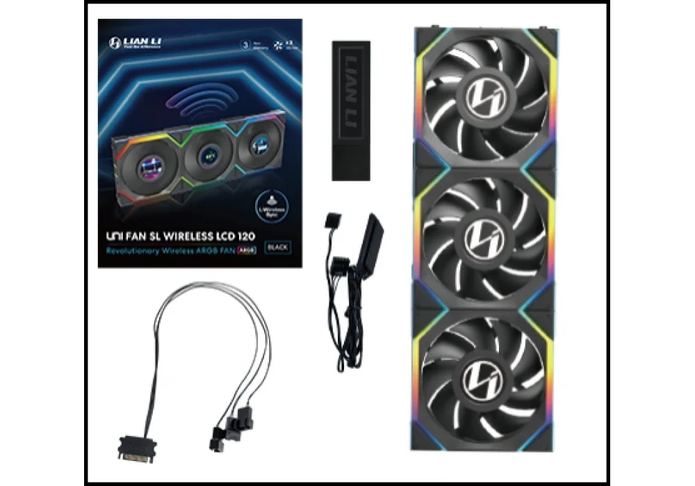 Lian Li UNI FAN SL WIRELESS LCD Siyah 120 mm Fan (3lü set)
