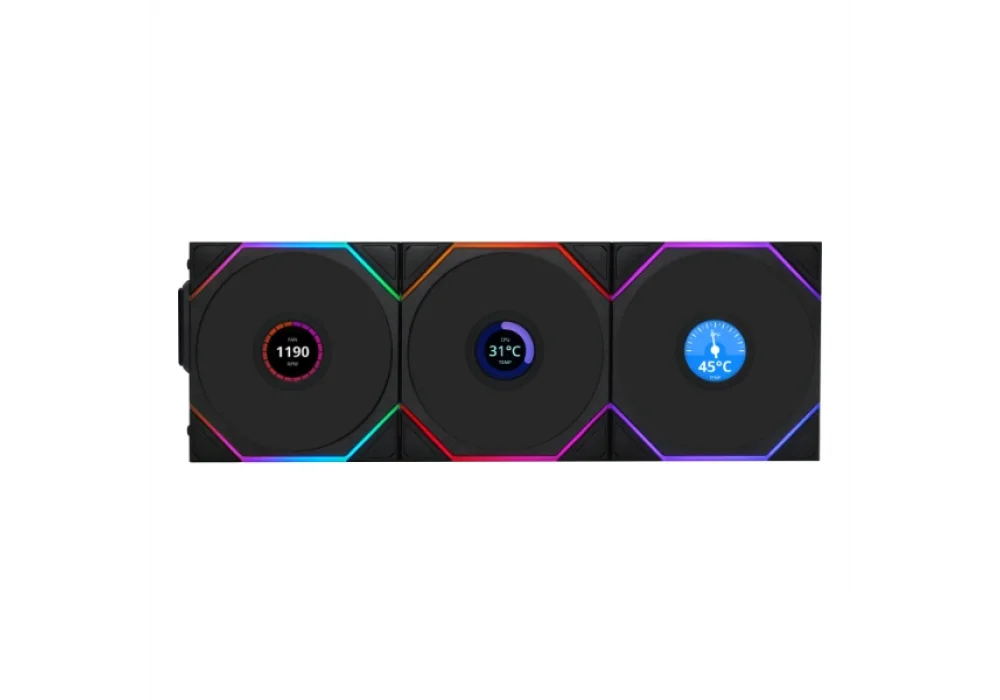 Lian Li UNI FAN TL WIRELESS LCD Siyah 120 mm Fan (3lü Set)