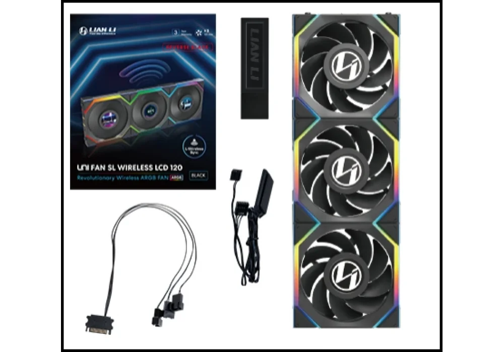Lian Li UNI FAN Reverse SL WIRELESS LCD Siyah 120 mm Fan (3lü set)