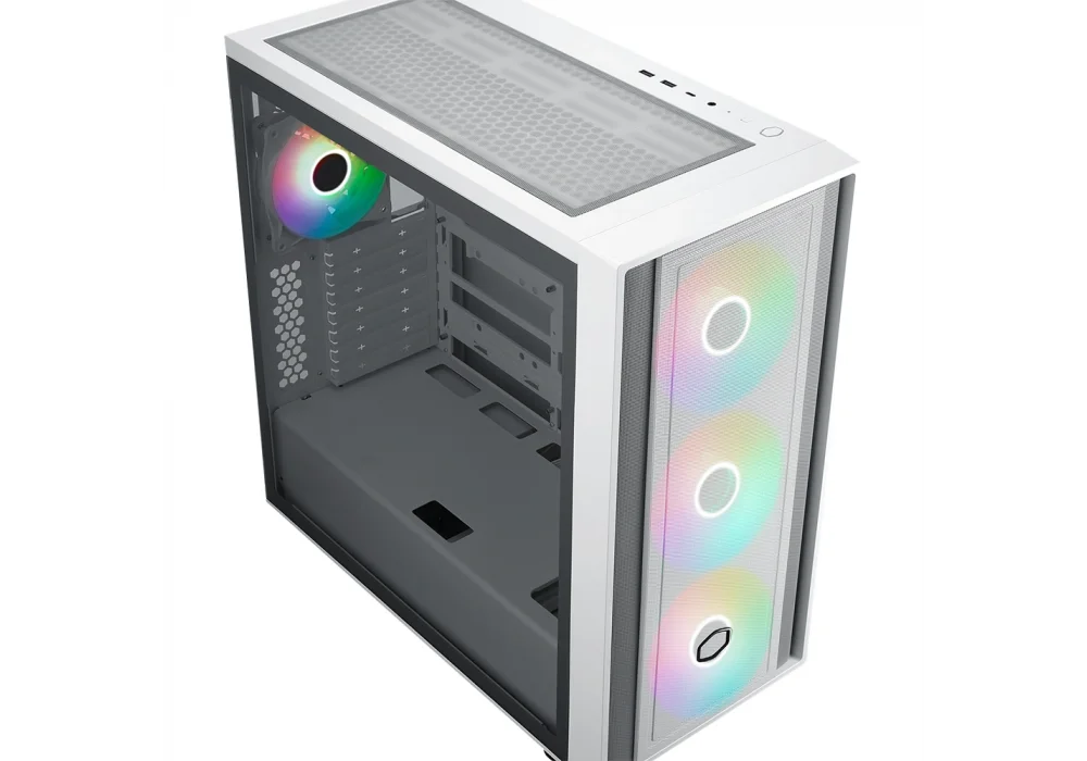 Cooler Master MasterBox 600 ARGB Tempered Glass White USB 3.2 E-ATX Mid Tower Kasa