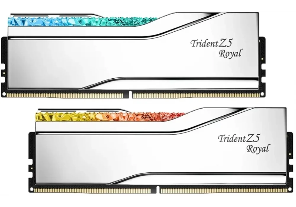 G.Skill 96GB(2x48) Trident Z5 Royal Silver RGB 6400Mhz CL32 DDR5 Ram (F5-6400J3239F48GX2-TR5S)