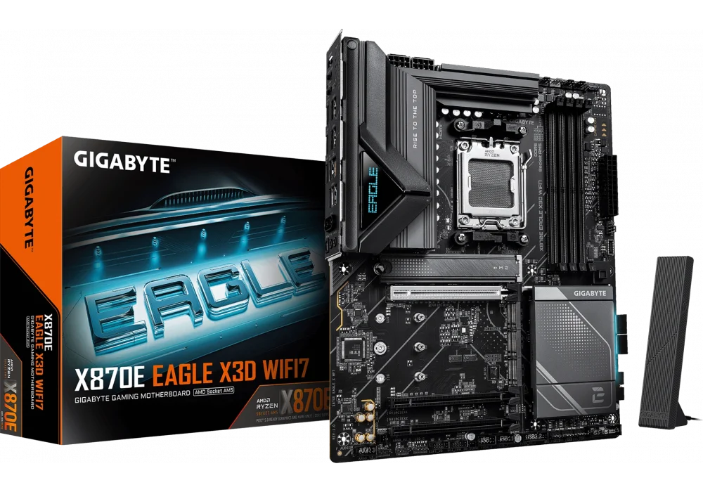 Gigabyte X870E EAGLE X3D WIFI7 9000Mhz(OC) M.2 AM5 ATX Anakart