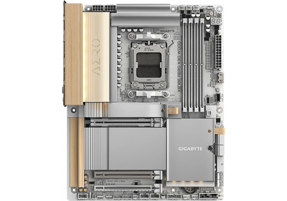 Gigabyte X870E AERO X WOOD 9000Mhz(OC) M.2 AM5 ATX Anakart