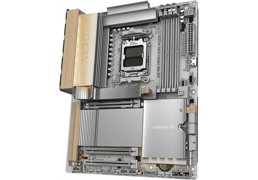 Gigabyte X870E AERO X WOOD 9000Mhz(OC) M.2 AM5 ATX Anakart