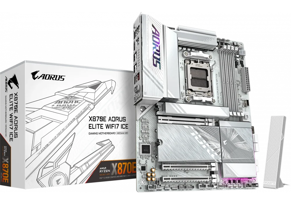 Gigabyte X870E AORUS ELITE WF7 ICE 8200mhz(OC) M.2 AM5 ATX Anakart