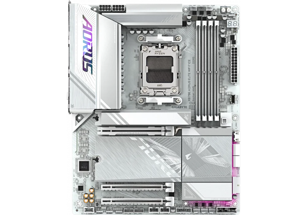 Gigabyte X870E AORUS ELITE WF7 ICE 8200mhz(OC) M.2 AM5 ATX Anakart