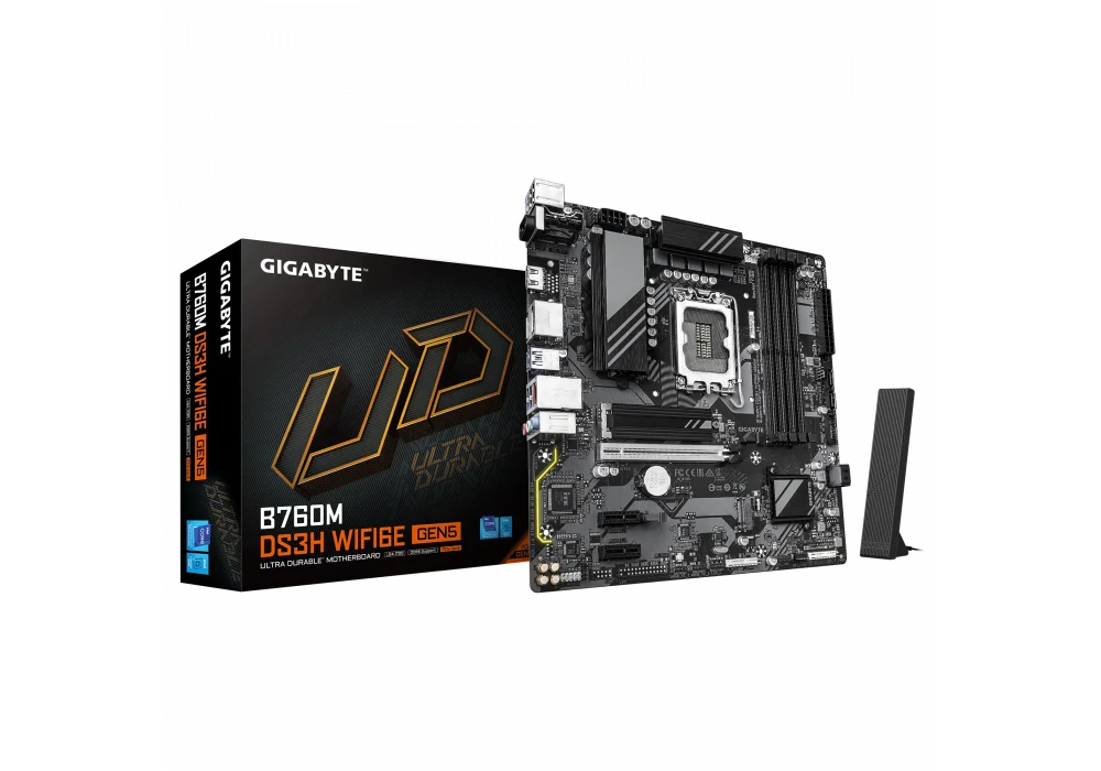 Gigabyte B760M DS3H WIFI6E GEN5 7600Mhz(OC) M.2 1700p mATX Anakart