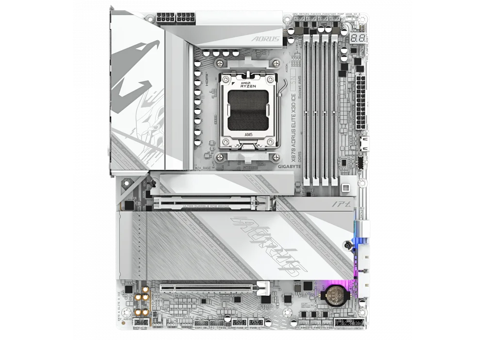 Gigabyte X870 AORUS ELITE X3D ICE WIFI7 8800mhz(OC) RGB M.2 AM5 ATX Anakart