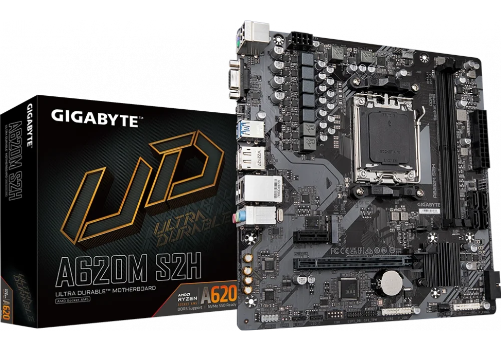 Gigabyte A620M S2H 6400mhz(OC) M.2 AM5 mATX DDR5 Anakart