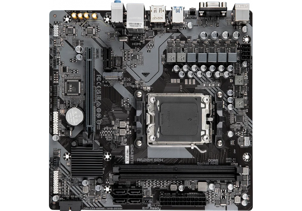 Gigabyte A620M S2H 6400mhz(OC) M.2 AM5 mATX DDR5 Anakart