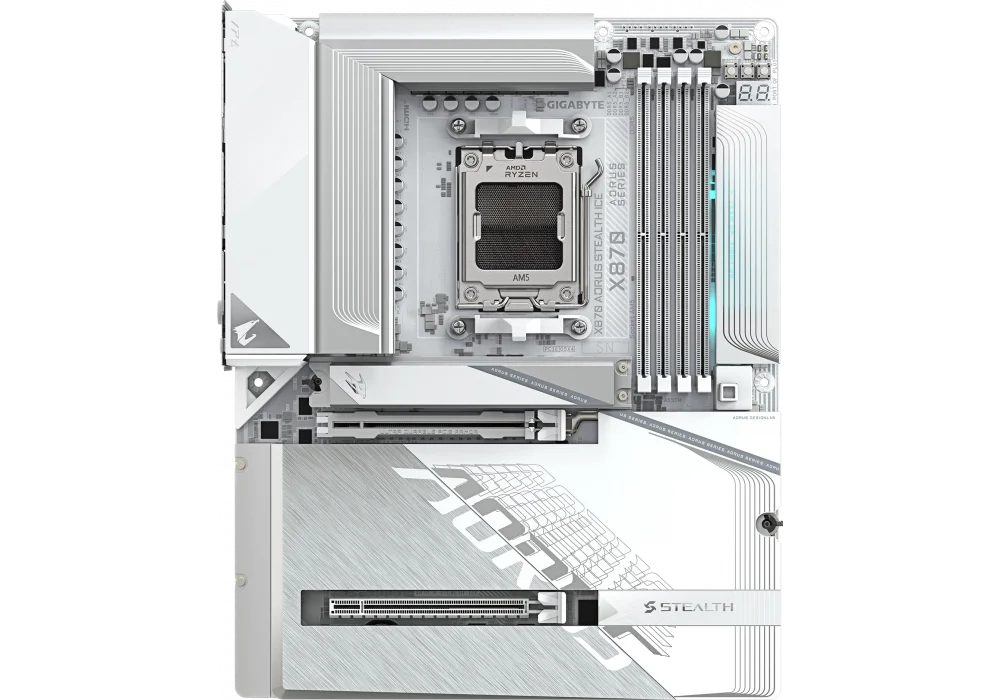 Gigabyte X870 A STEALTH ICE 8200 mhz(OC) M.2 AM5 ATX Anakart