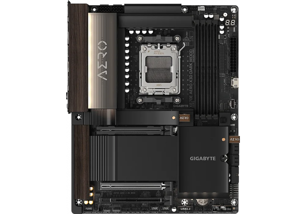 Gigabyte X870E AERO X DK WOOD 9000mhz(OC) M.2 AM5 ATX Anakart