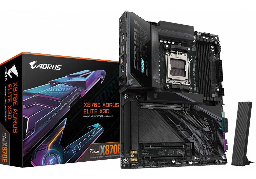 Gigabyte X870E A ELITE X3D 9000mhz(OC) M.2 AM5 Anakart