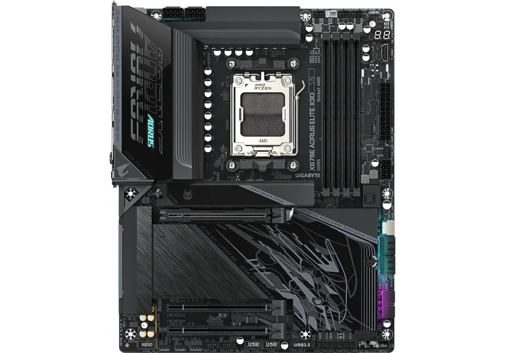 Gigabyte X870E A ELITE X3D 9000mhz(OC) M.2 AM5 Anakart