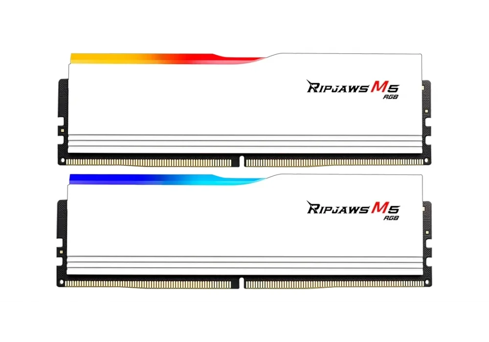 G.Skill 32GB(2x16) Ripjaws M5 RGB White 6000Mhz CL36 DDR5 EXPO Ram (F5-6000J3636F16GX2-RM5RW)