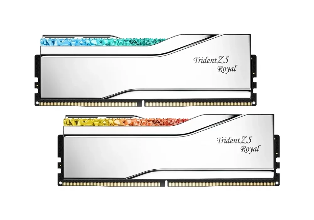 G.Skill 48GB(2x24) Trident Z5 Royal Silver RGB 8000mhz CL40 DDR5 Ram (F5-8000J4048F24GX2-TR5S)