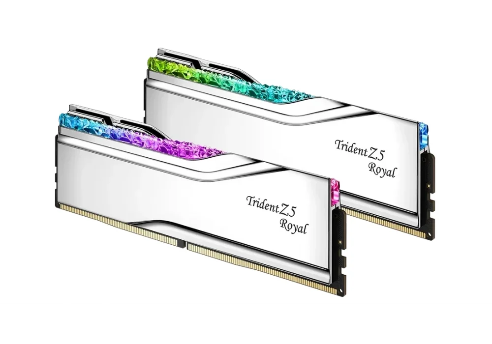 G.Skill 48GB(2x24) Trident Z5 Royal Silver RGB 8000mhz CL40 DDR5 Ram (F5-8000J4048F24GX2-TR5S)