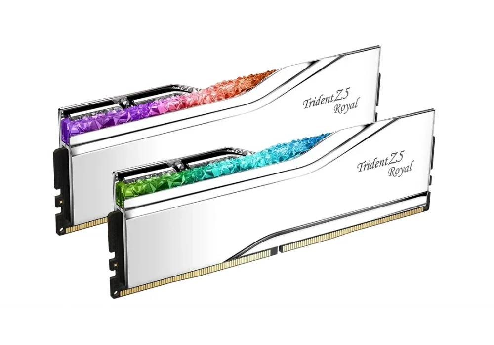 G.Skill 48GB(2x24) Trident Z5 Royal Silver RGB 8000mhz CL40 DDR5 Ram (F5-8000J4048F24GX2-TR5S)