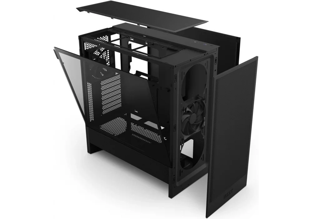 NZXT H5 Flow (2024) Black Tempered Glass USB 3.2 ATX Mid Tower Kasa